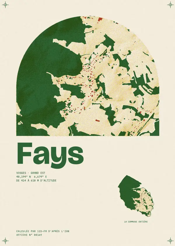 Affiche de Fays, calculée par 123-fr d'après l'IGN
