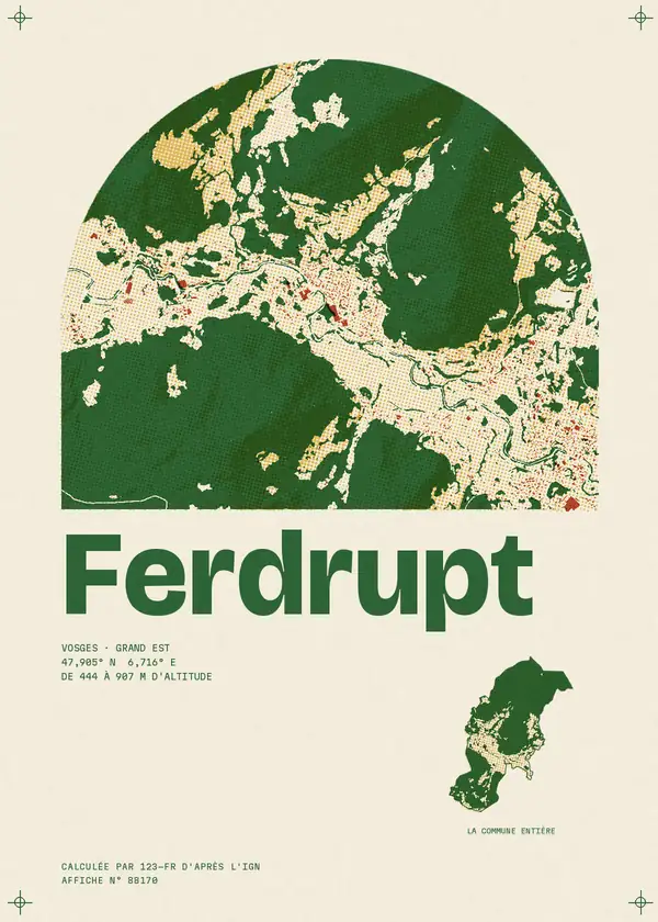 Affiche de Ferdrupt, calculée par 123-fr d'après l'IGN
