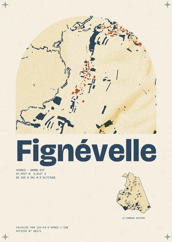 Affiche de Fignévelle, calculée par 123-fr d'après l'IGN