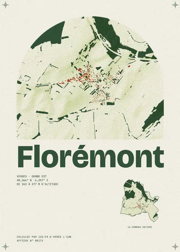 Affiche de Florémont, calculée par 123-fr d'après l'IGN