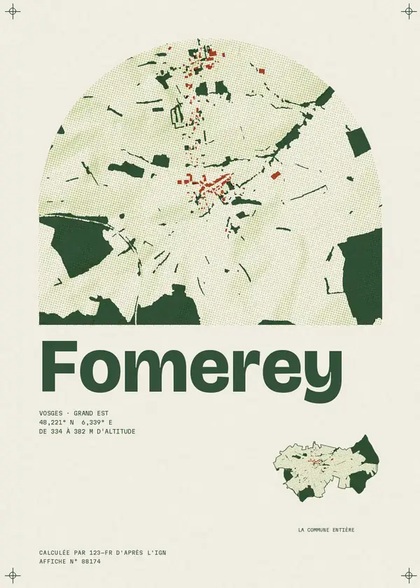 Affiche de Fomerey, calculée par 123-fr d'après l'IGN