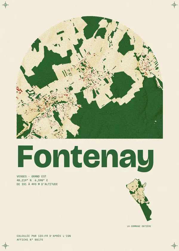 Affiche de Fontenay, calculée par 123-fr d'après l'IGN