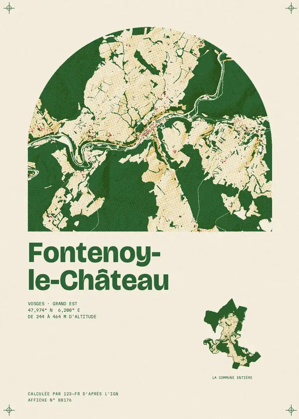 Affiche de Fontenoy-le-Château, calculée par 123-fr d'après l'IGN