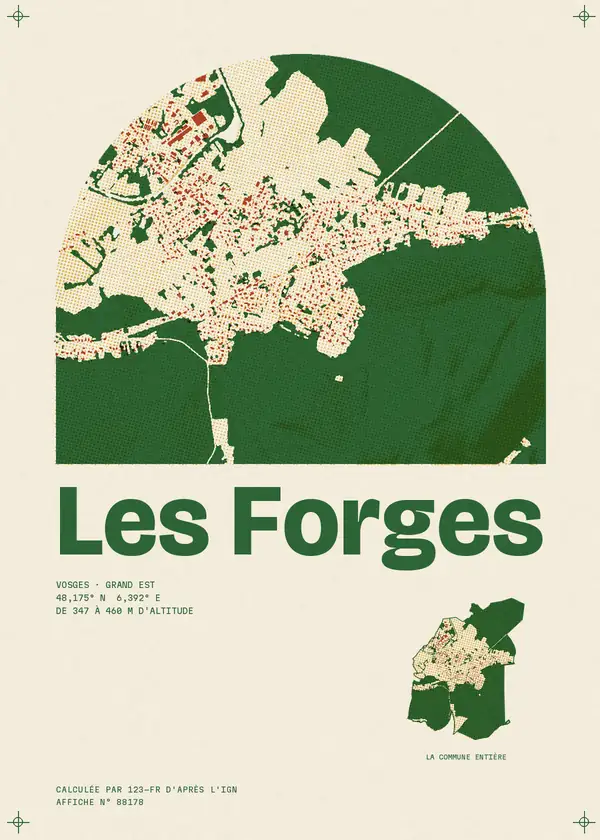 Affiche de Les Forges, calculée par 123-fr d'après l'IGN