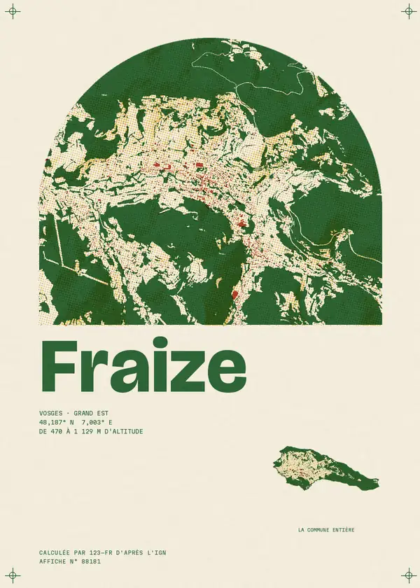 Affiche de Fraize, calculée par 123-fr d'après l'IGN