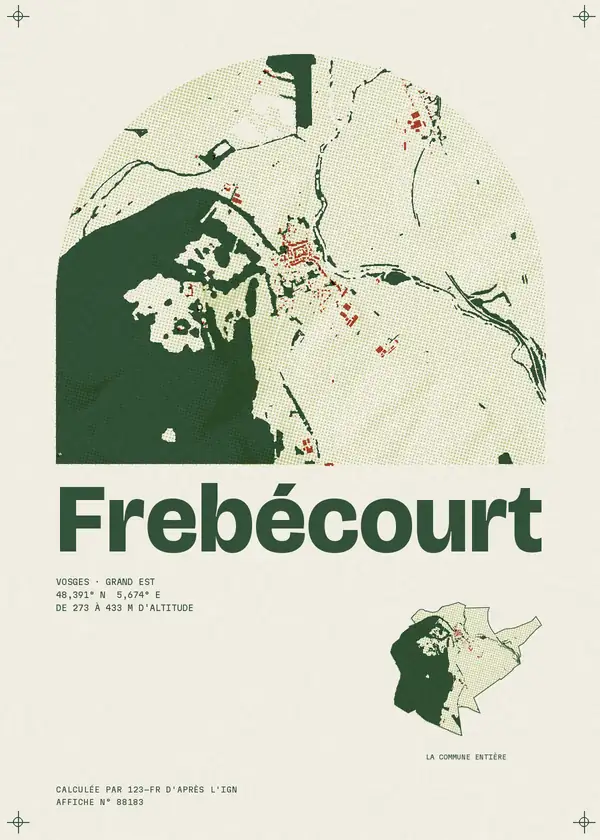 Affiche de Frebécourt, calculée par 123-fr d'après l'IGN