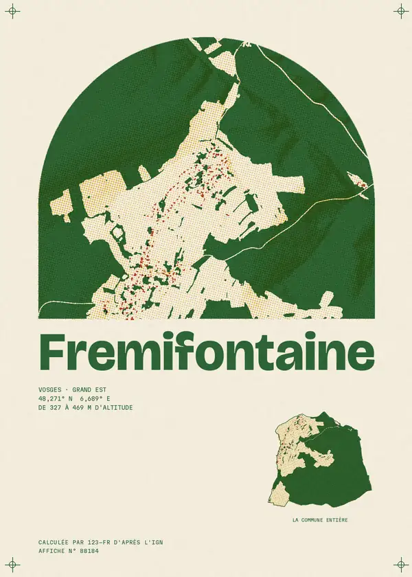 Affiche de Fremifontaine, calculée par 123-fr d'après l'IGN