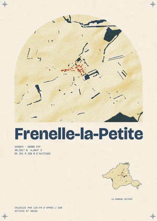 Affiche de Frenelle-la-Petite, calculée par 123-fr d'après l'IGN