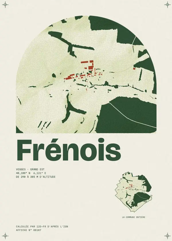 Affiche de Frénois, calculée par 123-fr d'après l'IGN