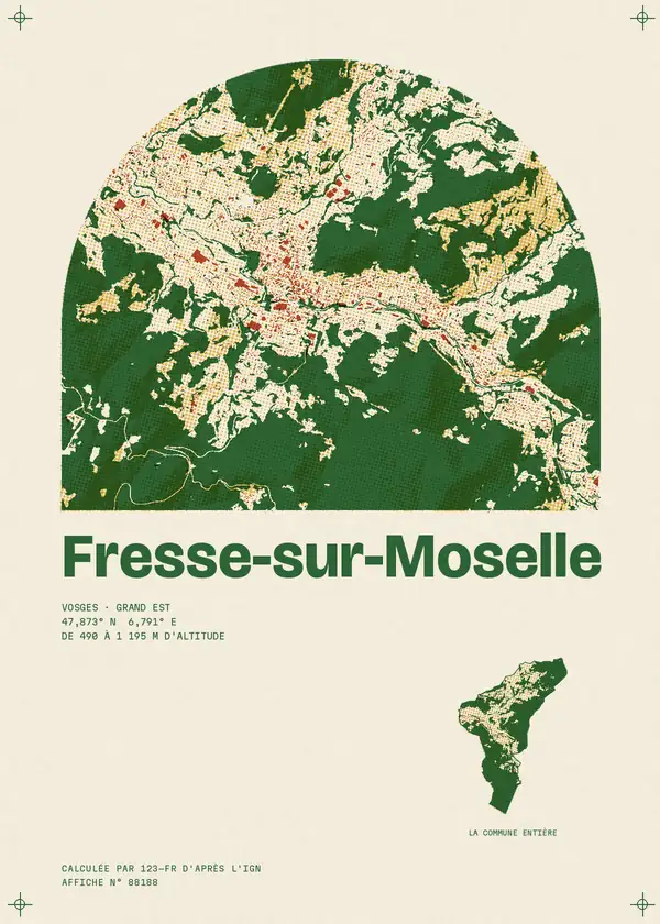 Affiche de Fresse-sur-Moselle, calculée par 123-fr d'après l'IGN