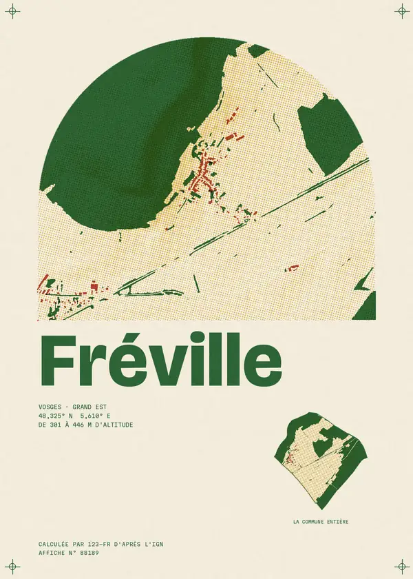 Affiche de Fréville, calculée par 123-fr d'après l'IGN