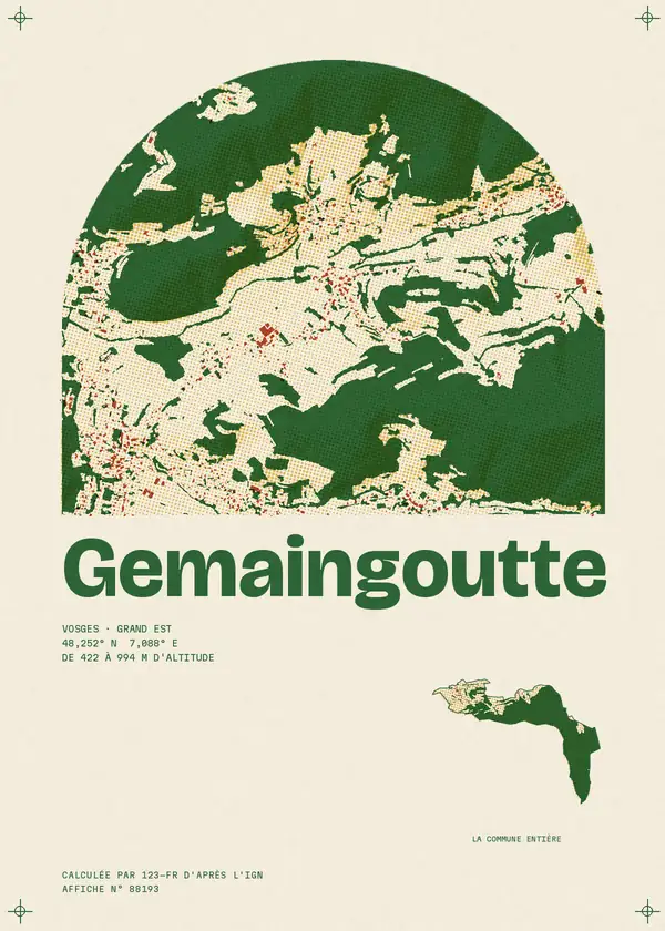 Affiche de Gemaingoutte, calculée par 123-fr d'après l'IGN