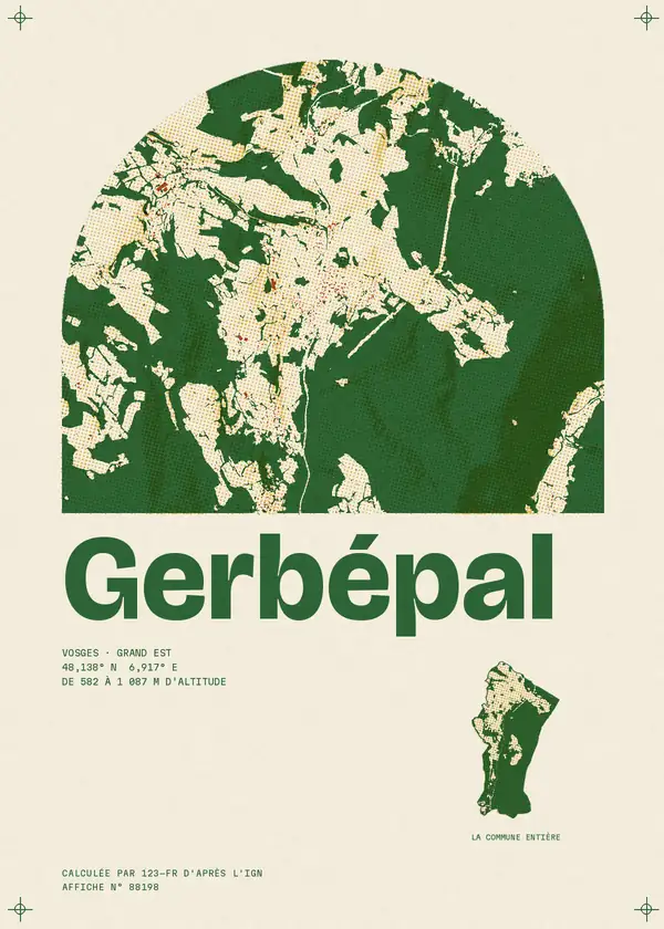 Affiche de Gerbépal, calculée par 123-fr d'après l'IGN