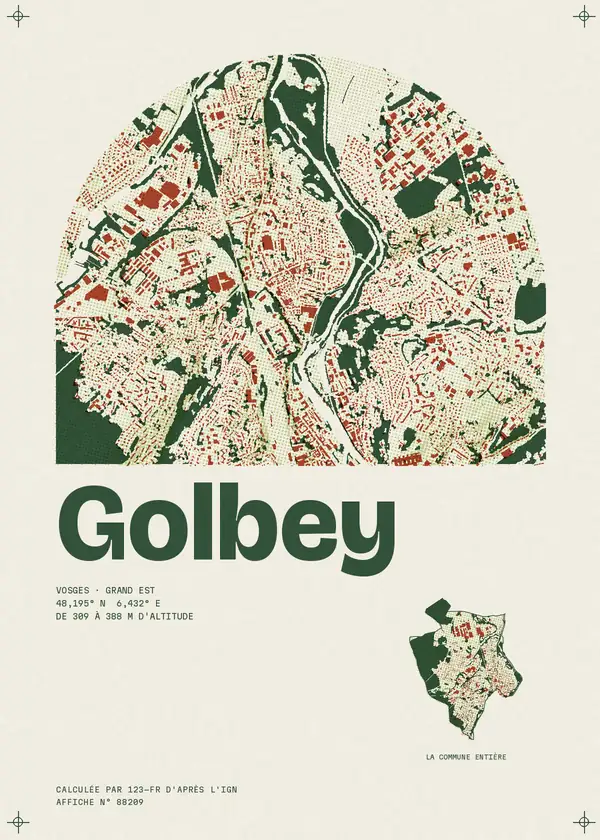 Affiche de Golbey, calculée par 123-fr d'après l'IGN