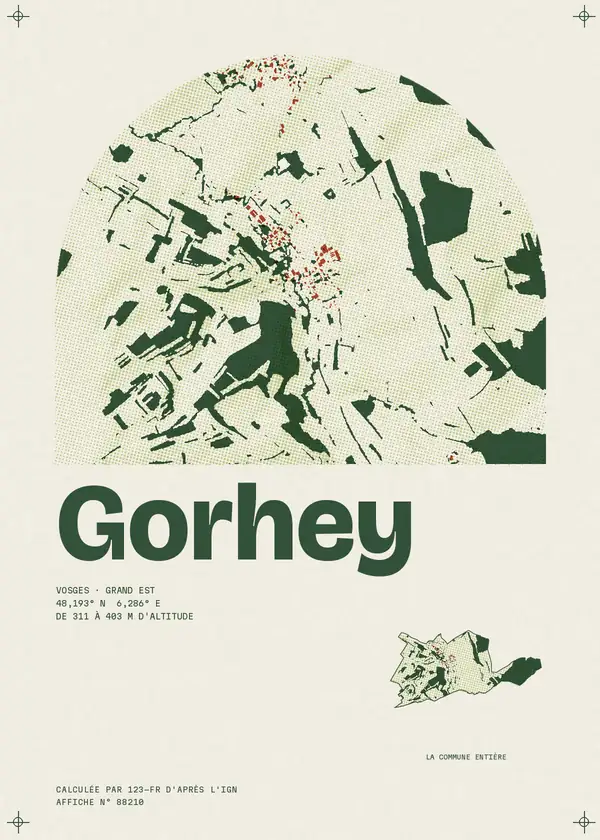 Affiche de Gorhey, calculée par 123-fr d'après l'IGN