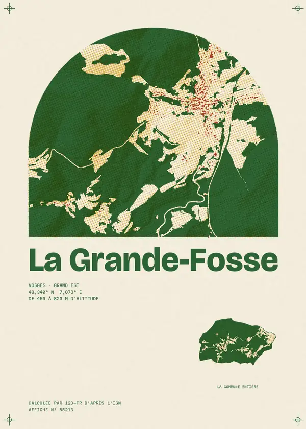 Affiche de La Grande-Fosse, calculée par 123-fr d'après l'IGN