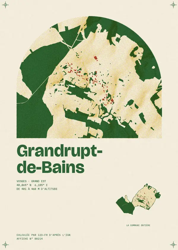 Affiche de Grandrupt-de-Bains, calculée par 123-fr d'après l'IGN