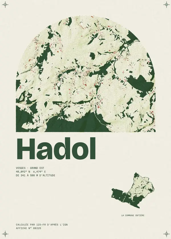 Affiche de Hadol, calculée par 123-fr d'après l'IGN
