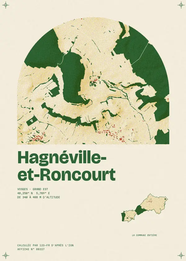 Affiche de Hagnéville-et-Roncourt, calculée par 123-fr d'après l'IGN