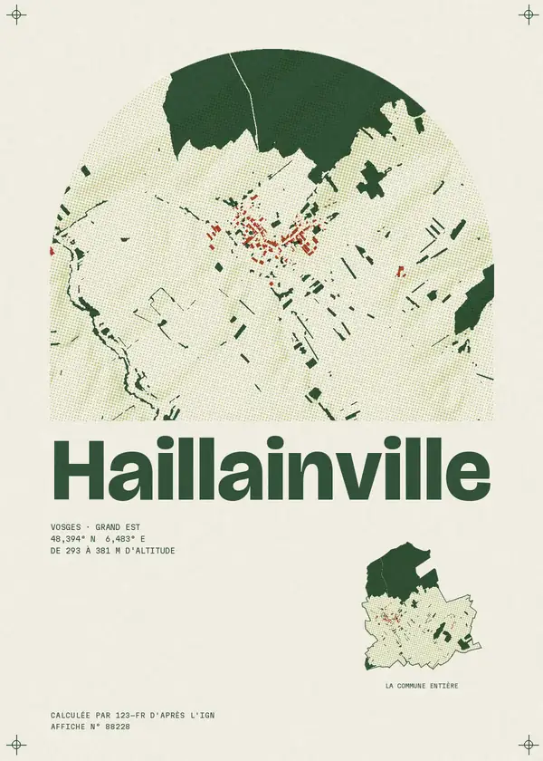 Affiche de Haillainville, calculée par 123-fr d'après l'IGN