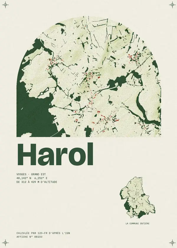 Affiche de Harol, calculée par 123-fr d'après l'IGN