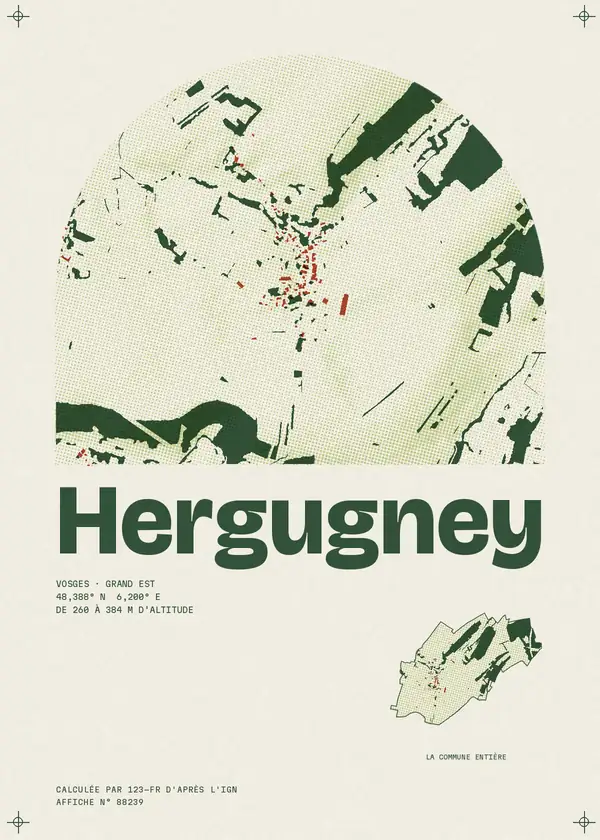 Affiche de Hergugney, calculée par 123-fr d'après l'IGN