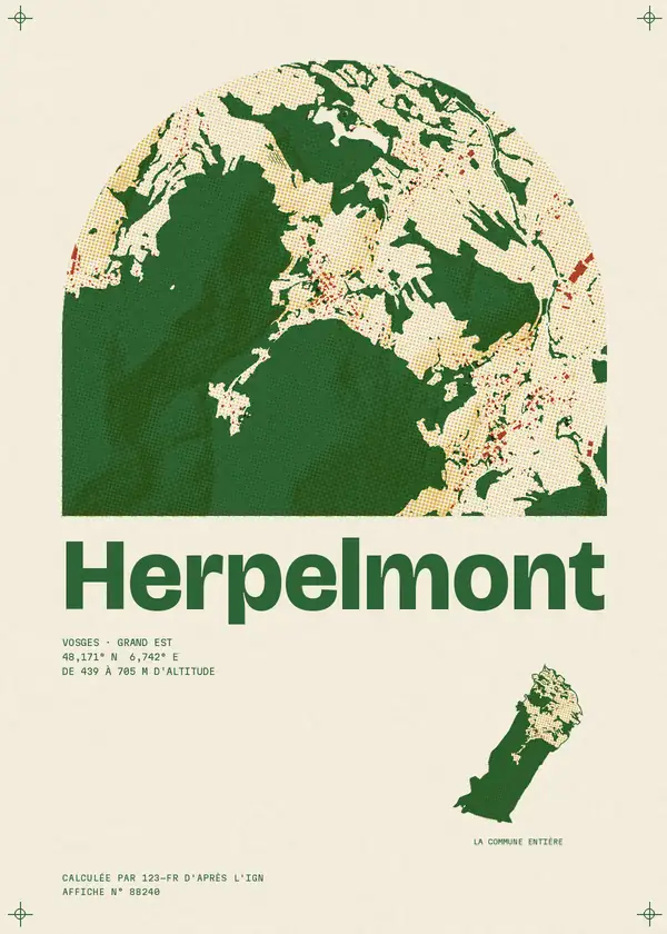 Affiche de Herpelmont, calculée par 123-fr d'après l'IGN