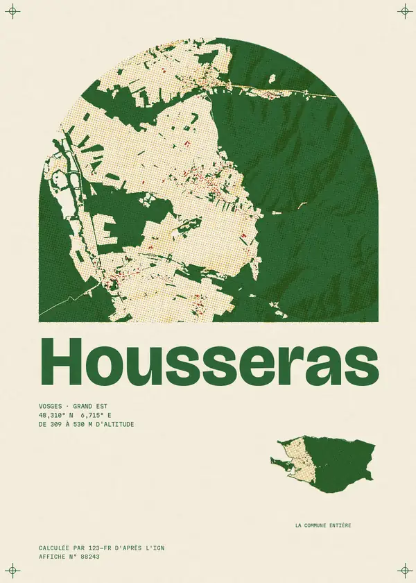 Affiche de Housseras, calculée par 123-fr d'après l'IGN