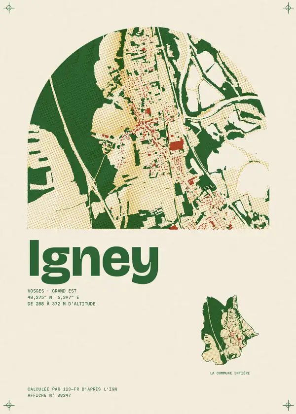 Affiche de Igney, calculée par 123-fr d'après l'IGN
