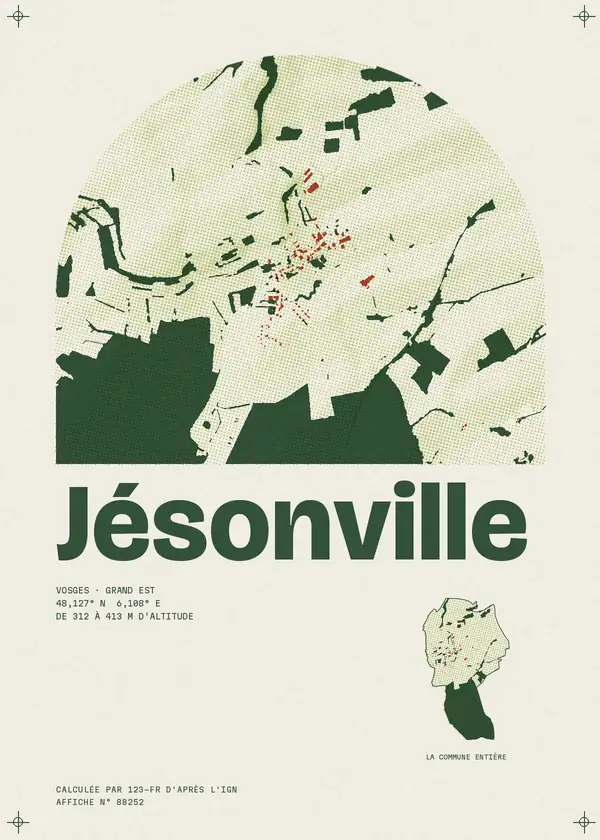 Affiche de Jésonville, calculée par 123-fr d'après l'IGN