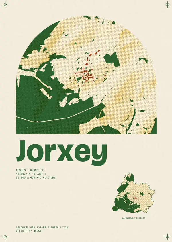 Affiche de Jorxey, calculée par 123-fr d'après l'IGN