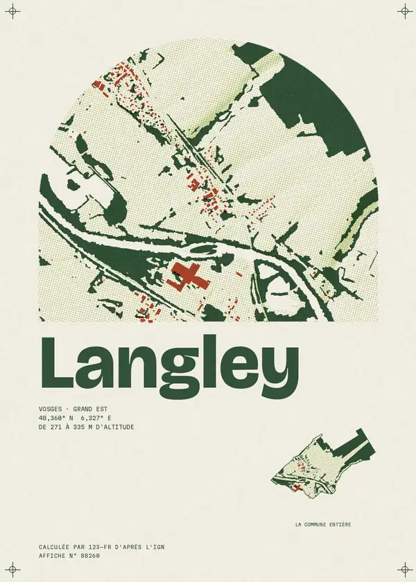 Affiche de Langley, calculée par 123-fr d'après l'IGN