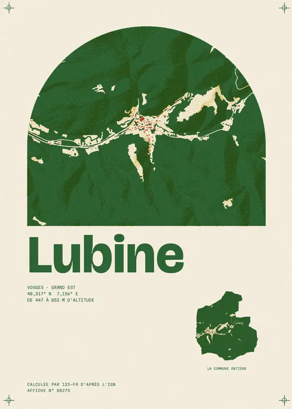 Affiche de Lubine, calculée par 123-fr d'après l'IGN