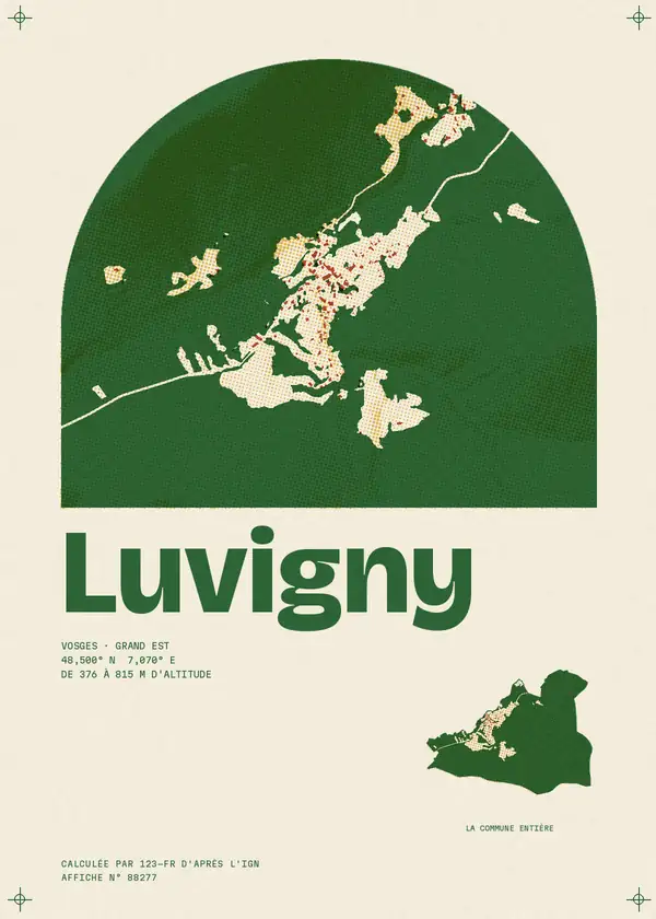 Affiche de Luvigny, calculée par 123-fr d'après l'IGN