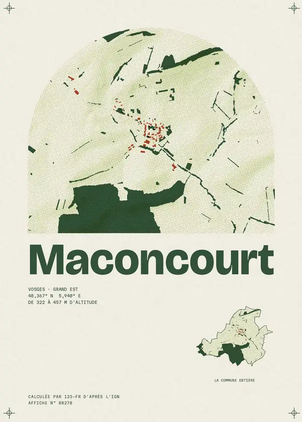 Affiche de Maconcourt, calculée par 123-fr d'après l'IGN