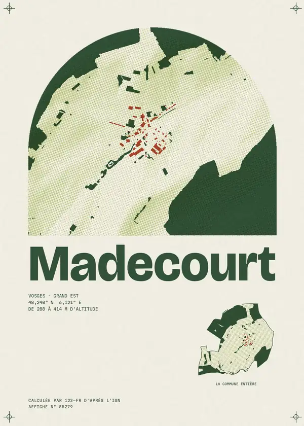Affiche de Madecourt, calculée par 123-fr d'après l'IGN