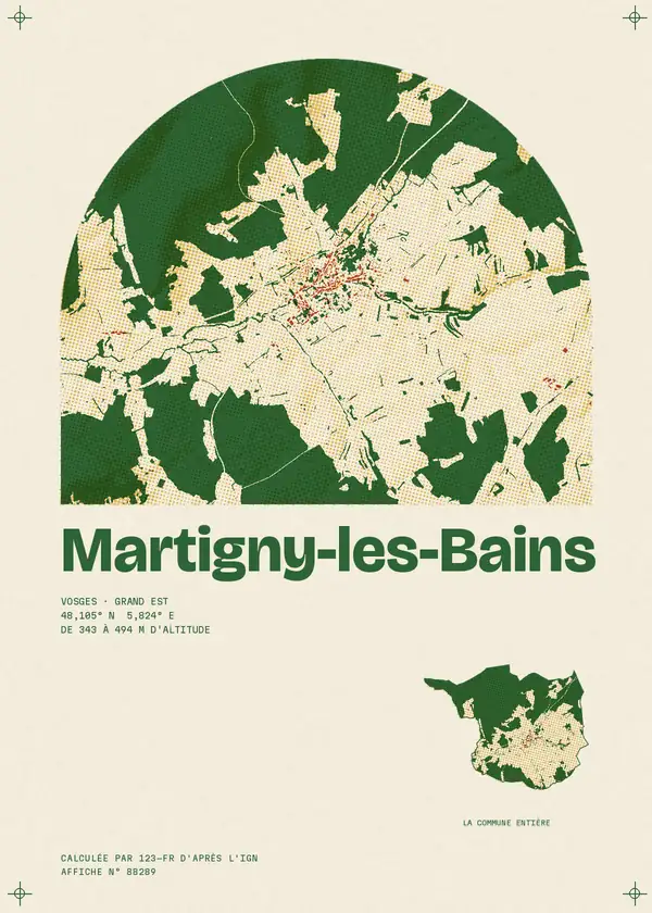 Affiche de Martigny-les-Bains, calculée par 123-fr d'après l'IGN