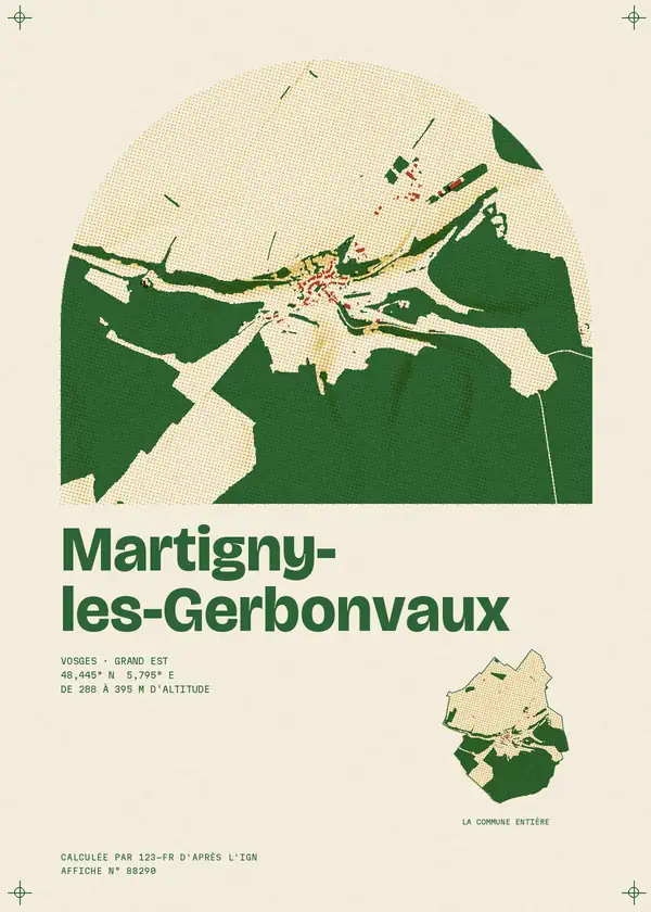 Affiche de Martigny-les-Gerbonvaux, calculée par 123-fr d'après l'IGN