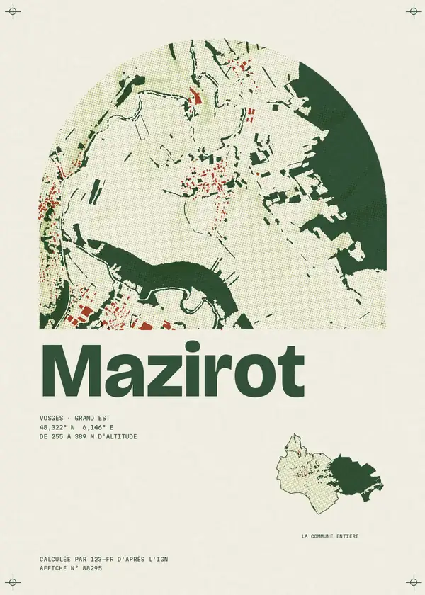 Affiche de Mazirot, calculée par 123-fr d'après l'IGN