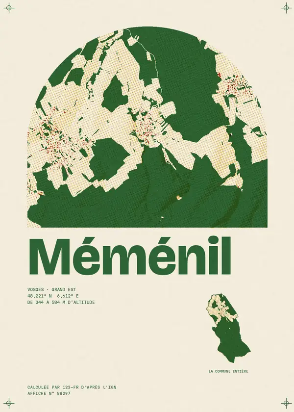 Affiche de Méménil, calculée par 123-fr d'après l'IGN
