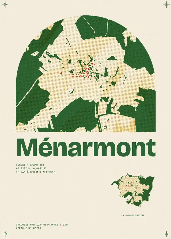 Affiche de Ménarmont, calculée par 123-fr d'après l'IGN