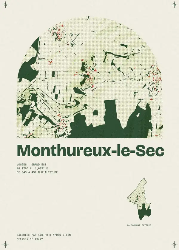 Affiche de Monthureux-le-Sec, calculée par 123-fr d'après l'IGN
