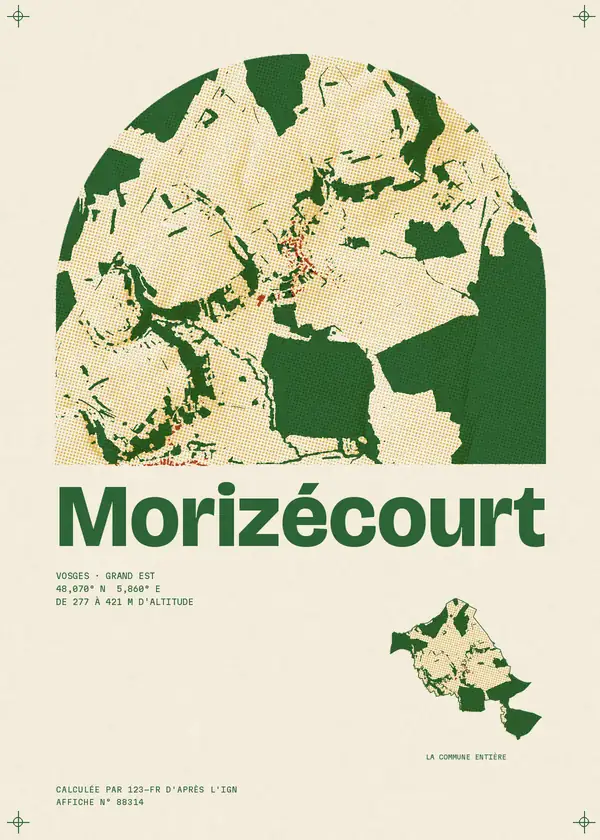 Affiche de Morizécourt, calculée par 123-fr d'après l'IGN