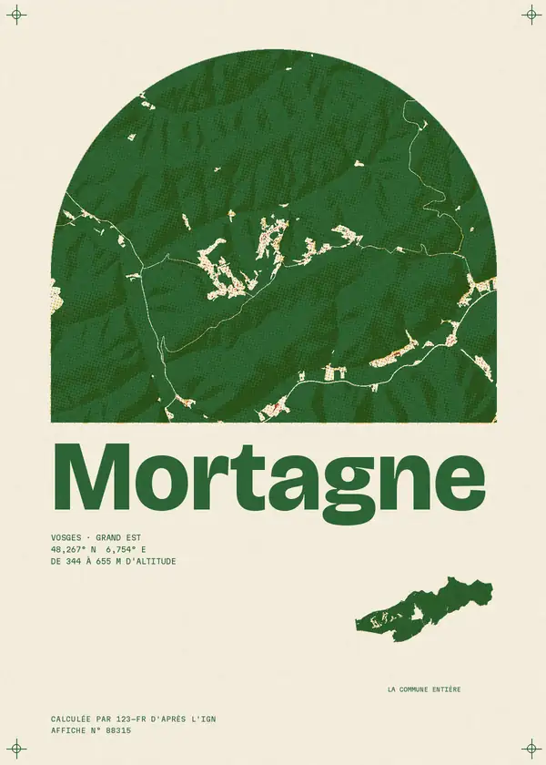 Affiche de Mortagne, calculée par 123-fr d'après l'IGN