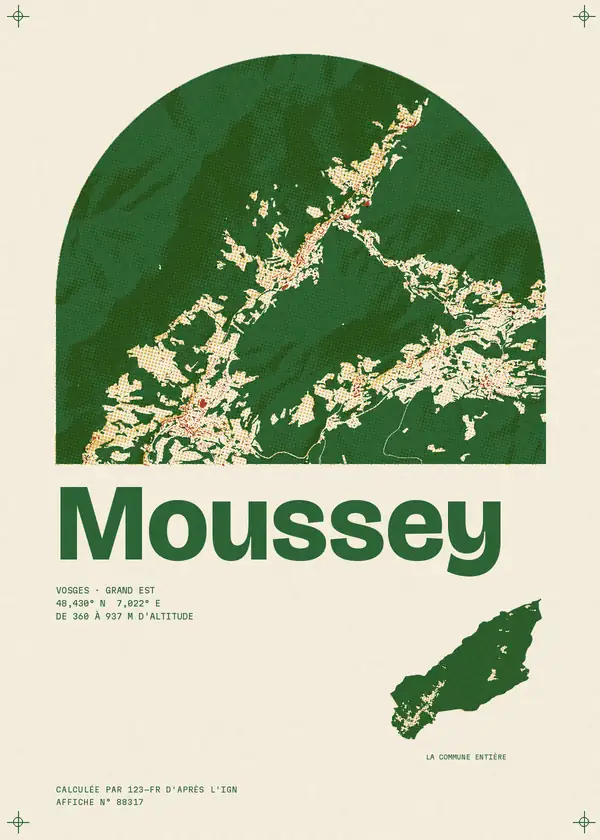 Affiche de Moussey, calculée par 123-fr d'après l'IGN