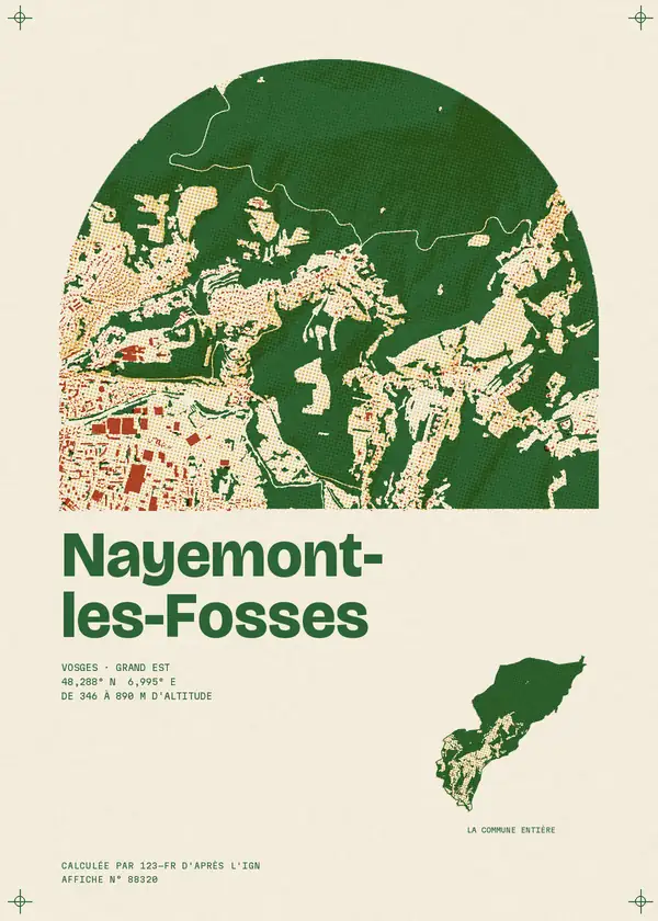 Affiche de Nayemont-les-Fosses, calculée par 123-fr d'après l'IGN