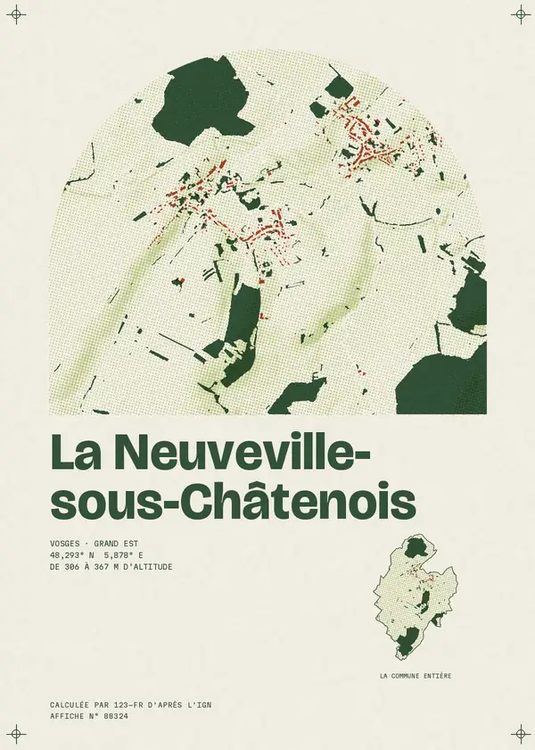 Affiche de La Neuveville-sous-Châtenois, calculée par 123-fr d'après l'IGN