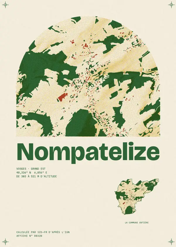Affiche de Nompatelize, calculée par 123-fr d'après l'IGN