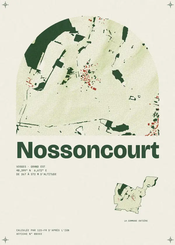 Affiche de Nossoncourt, calculée par 123-fr d'après l'IGN