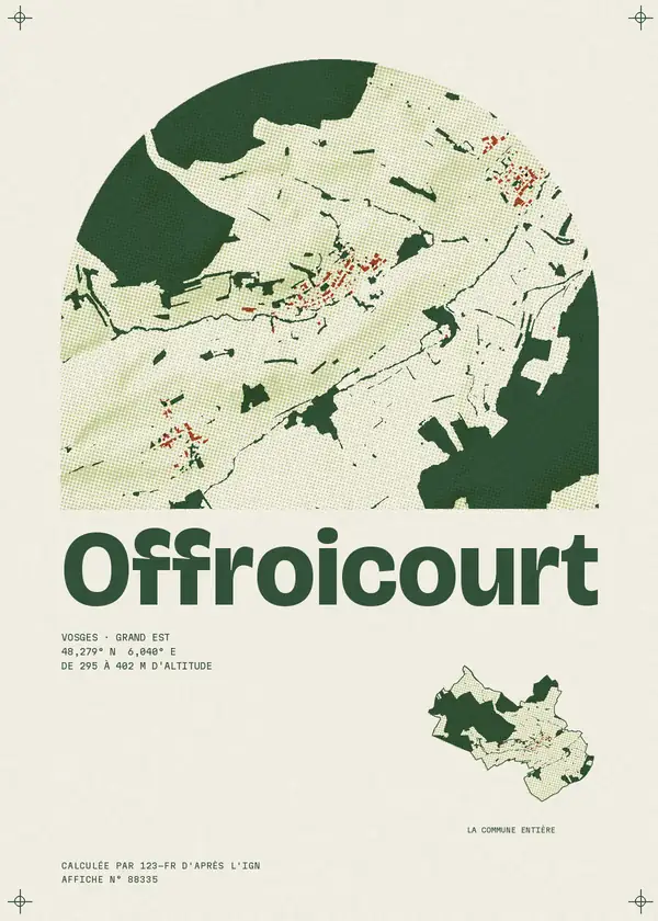 Affiche de Offroicourt, calculée par 123-fr d'après l'IGN